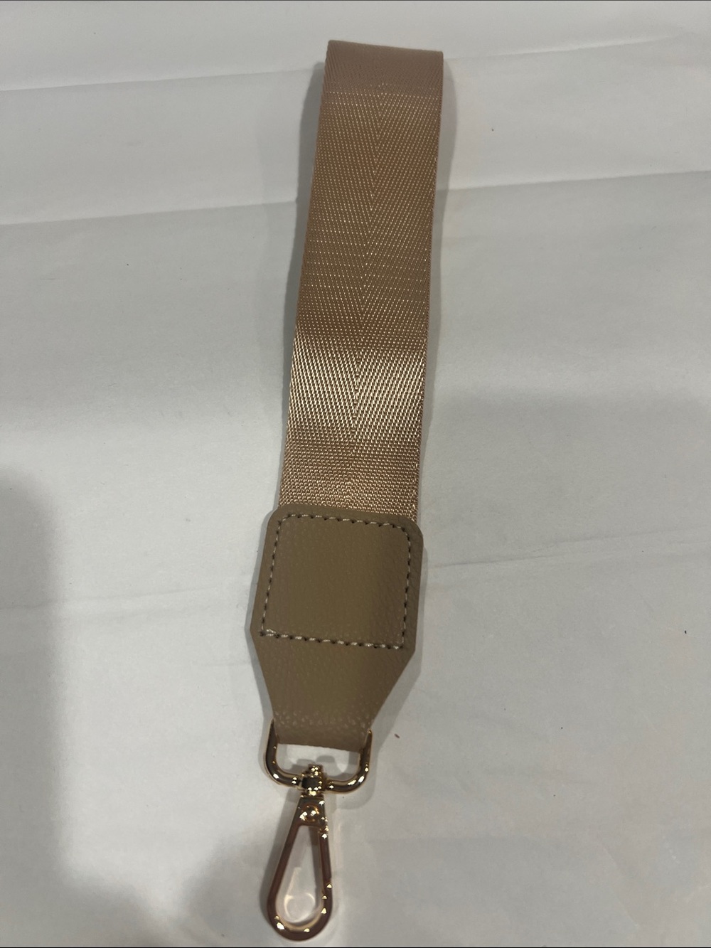 Neutral Beige Key Holder Strap with Gold Clip